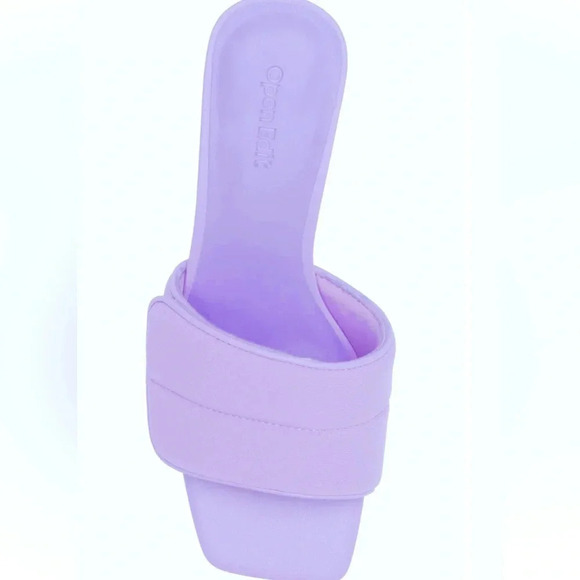 Open Edit Cava Slide Sandal Adjustable Vamp stylish strap slide square toe - Picture 6 of 11